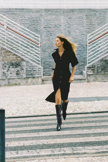 KNOT MIDI DRESS - Black by Zara