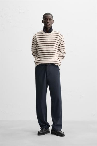 TEXTURED STRIPE SWEATER - Ecru / Beige by Zara - Image 0