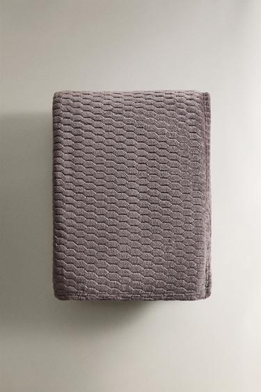 DIAMOND FLEECE THROW - Dark grey by Zara