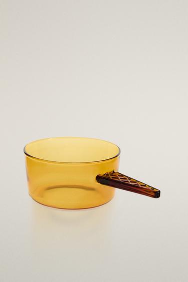 BOROSILICATE ICE CREAM BOWL WITH HANDLE - Yellow by Zara