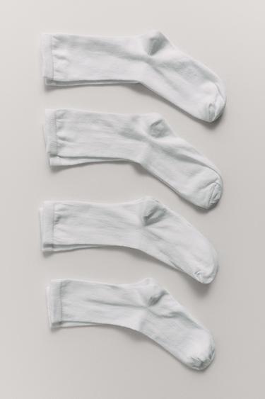 FOUR-PACK OF MID-CALF SOCKS - White by Zara