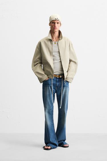 RELAXED FIT COTTON JACKET - Light green by Zara - Image 0