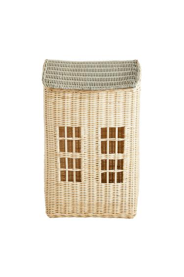 KIDS' RATTAN HOUSE BASKET - Light beige by Zara
