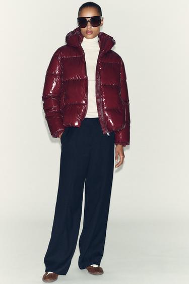 SHINY-EFFECT WATER-REPELLENT WINDPROOF ANORAK - Maroon by Zara