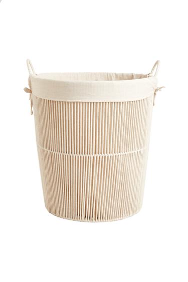 COTTON LAUNDRY BASKET - Ecru by Zara