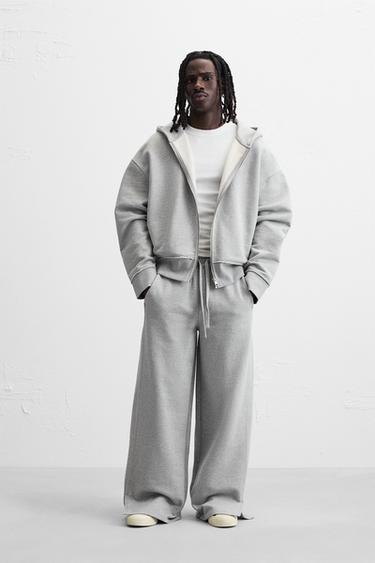 JOGGER TROUSERS WITH RAW EDGES - Grey marl by Zara - Image 0