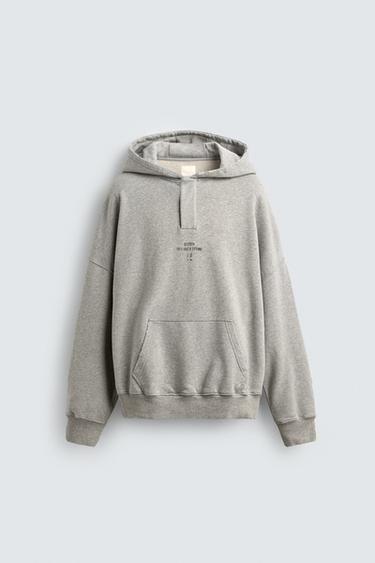 HOODIE POUCH POCKET X SR_A - Grey marl by Zara
