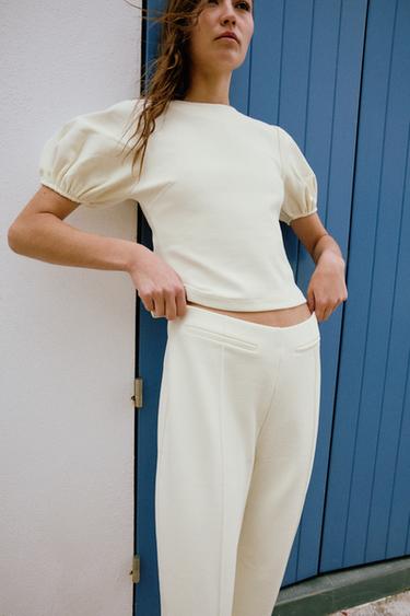 VOLUME TROUSERS - Ecru by Zara
