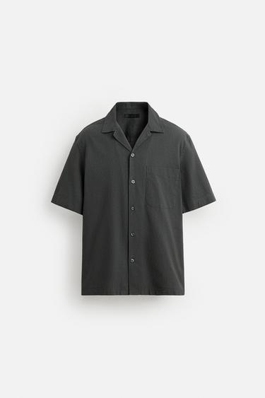 COTTON/LINEN SHIRT - Anthracite grey by Zara - Image 0