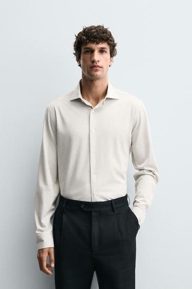 REGULAR FIT SHIRT - White / Grey by Zara