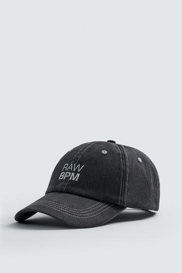 WASHED CAP WITH EMBROIDERED STITCHING - Grey by Zara