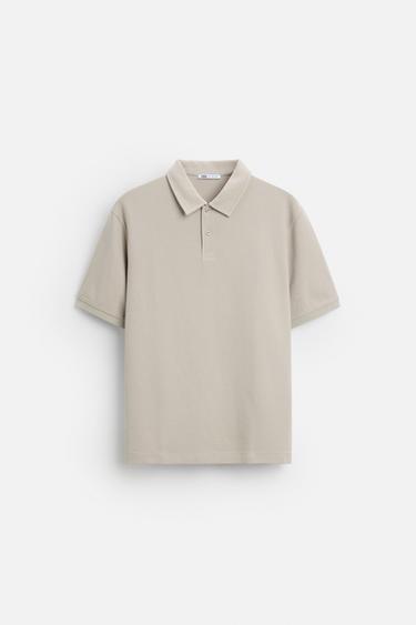 TEXTURED POLO SHIRT - Light tan by Zara