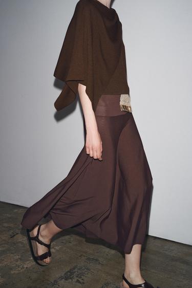KNIT CAPE TOP - Brown by Zara - Image 0
