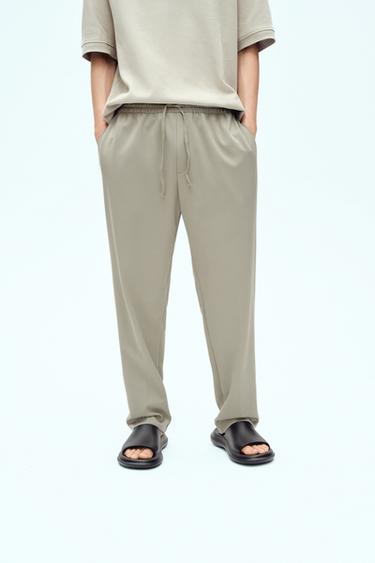COMFORT FIT JOGGER WAIST TROUSERS - Apple green by Zara