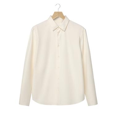 COTTON AND WOOL SHIRT - Oyster-white by Zara