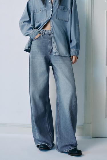TRF OVERSIZE MID-RISE JEANS - Blue by Zara