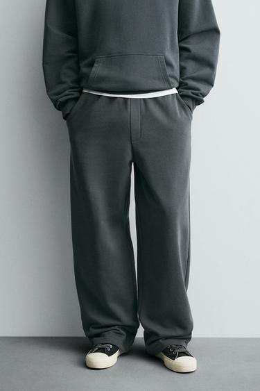 BASIC RELAXED FIT JOGGING TROUSERS - Dark anthracite by Zara