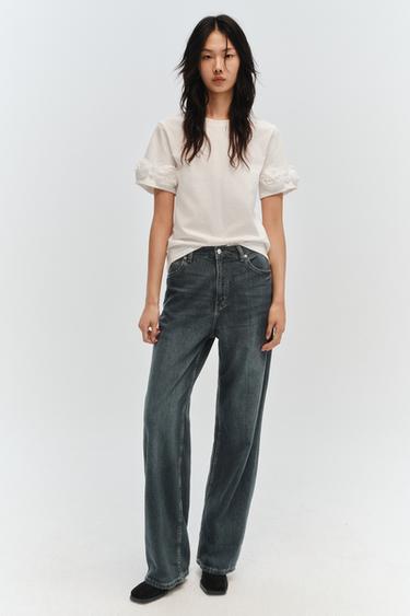 VOLUMINOUS FLORAL T-SHIRT - White by Zara