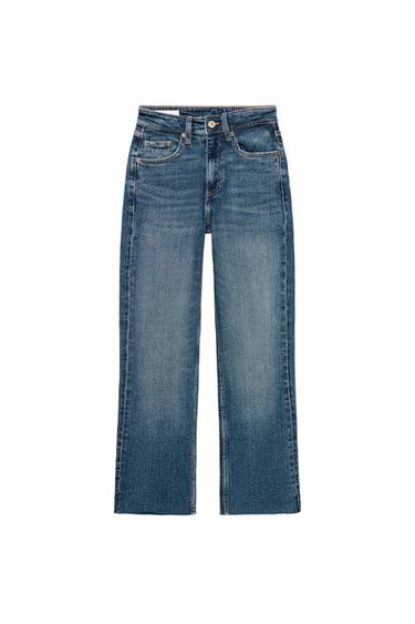 TRF CROPPED FLARE HIGH-WAIST JEANS - Blue by Zara