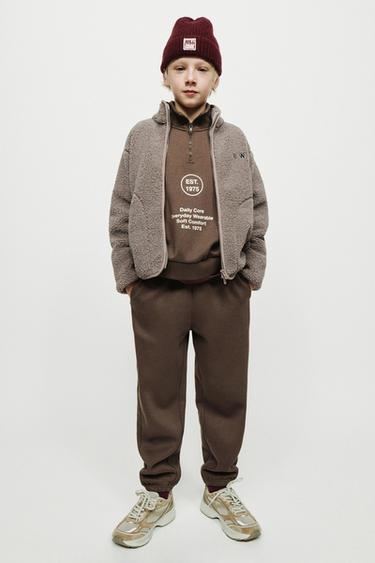 TEXT PRINT JOGGERS - Brown by Zara