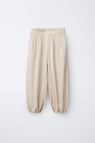 SAROUEL TROUSERS WITH PLEATS - Light beige by Zara