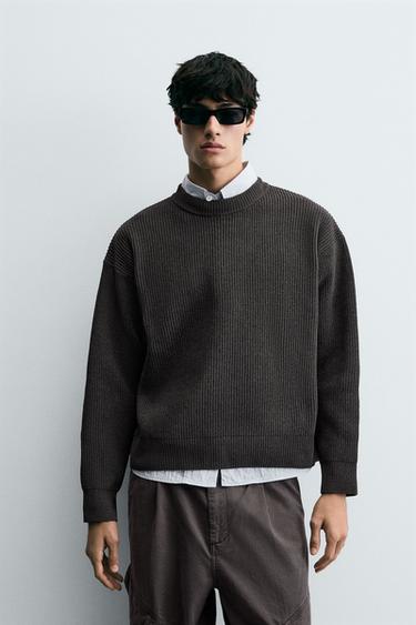 CHENILLE TEXTURED JUMPER - Grey by Zara