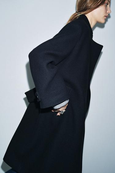 WOOL BLEND COAT ZW COLLECTION - Dark navy by Zara