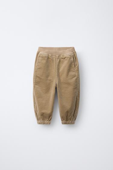 CORDUROY JOGGERS - Sand by Zara