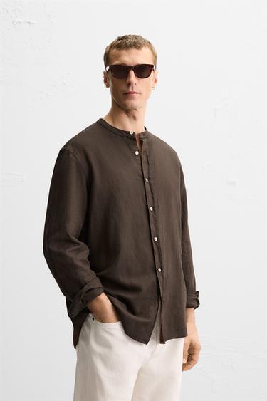 COTTON - LINEN SHIRT - Brown by Zara