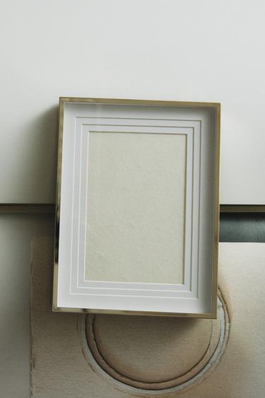 METAL PHOTO FRAME WITH LAYERED PASSE-PARTOUT - Silver by Zara