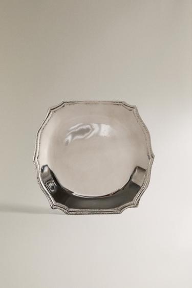 OCTAGONAL ALUMINIUM TEALIGHT HOLDER - Silver by Zara