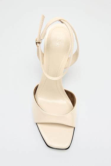 WEDGE HEELED SANDALS - Ecru White by Zara