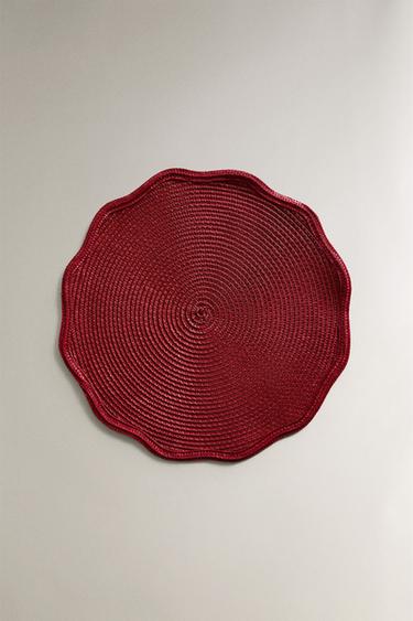 CHRISTMAS PLACEMAT WITH BLONDE LACE (PACK OF 2) - Red by Zara