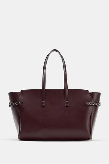 MAXI TOTE BAG - Burgundy Red by Zara