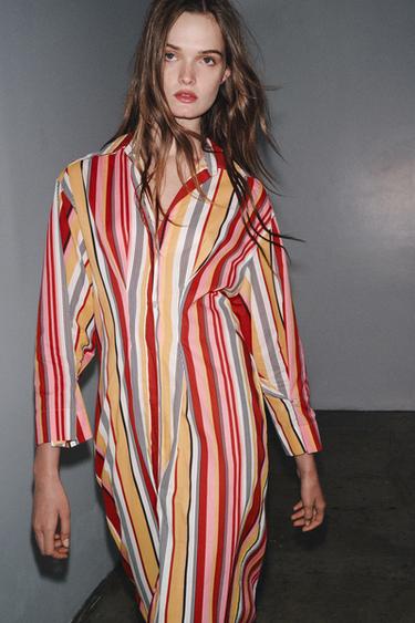 ZW COLLECTION STRIPED SHIRT DRESS - Multicoloured by Zara
