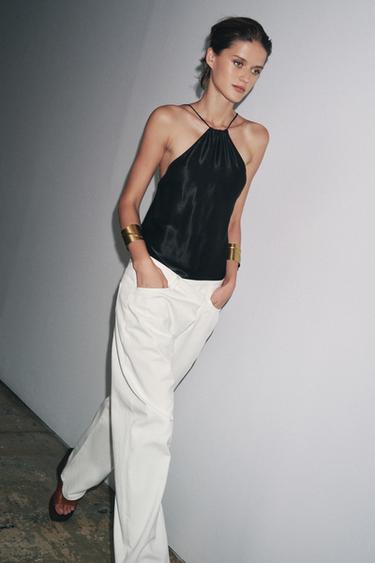 ZW COLLECTION PLEATED COTTON TROUSERS - White by Zara - Image 0