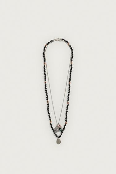 PACK OF 2 MIXED BEADED NECKLACES - Multicoloured by Zara