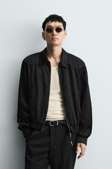 SHOULDER PAD BOMBER JACKET - Black by Zara