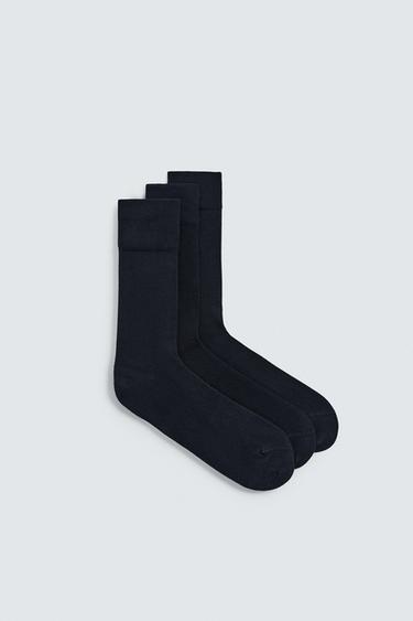 3-PACK OF LIGHTWEIGHT TEXTURED SOCKS - Navy blue by Zara