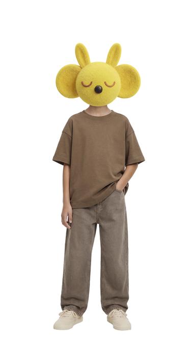 RELAXED FIT TWILL BAGGY TROUSERS - Brown / Taupe by Zara