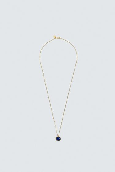 STONE PENDANT NECKLACE - Gold by Zara - Image 0