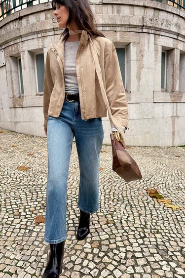 FAUX SUEDE JACKET - camel by Zara