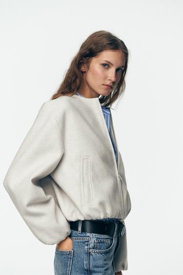 SOFT BOMBER JACKET - Ecru by Zara