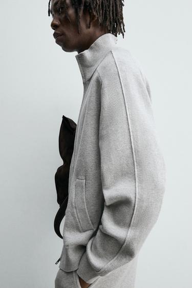 ZIP-UP CARDIGAN - Grey marl by Zara