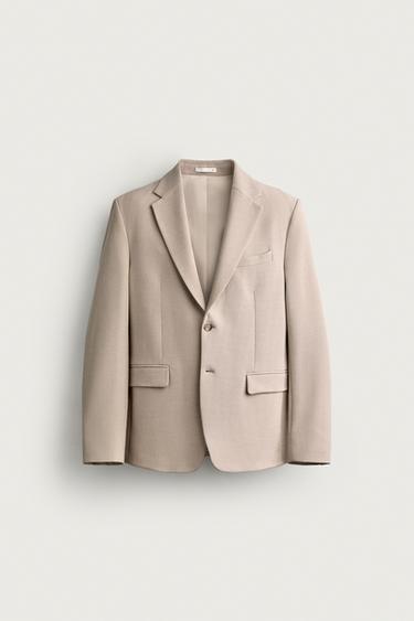 SLIM FIT SUIT BLAZER - Sand / Marl by Zara