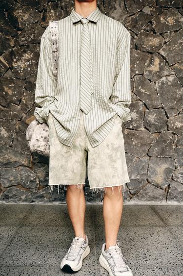 FLOWING TIE SHIRT - striped by Zara
