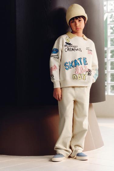 GRAFFITI SWEATSHIRT - Light ecru by Zara