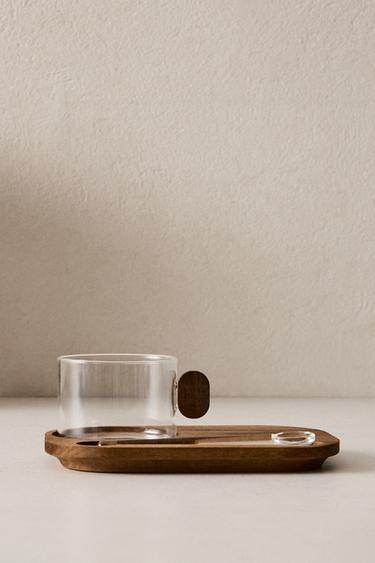 BOROSILICATE MUG WITH TRAY -  by Zara