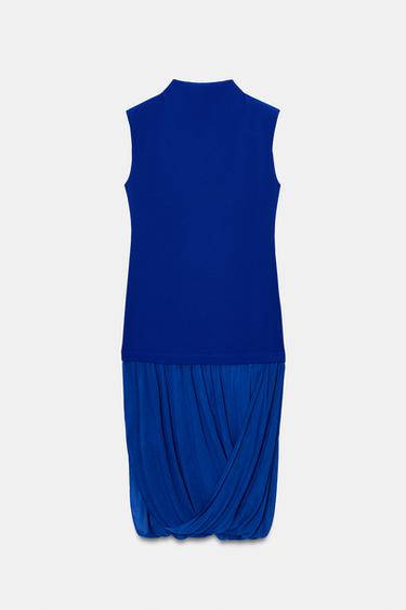 MIDI DRESS WITH MATCHING DETAIL - Bluish by Zara