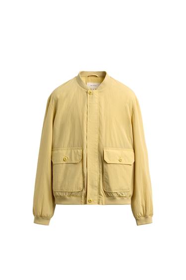 REGULAR FIT TECHNICAL BOMBER JACKET - Vanilla by Zara